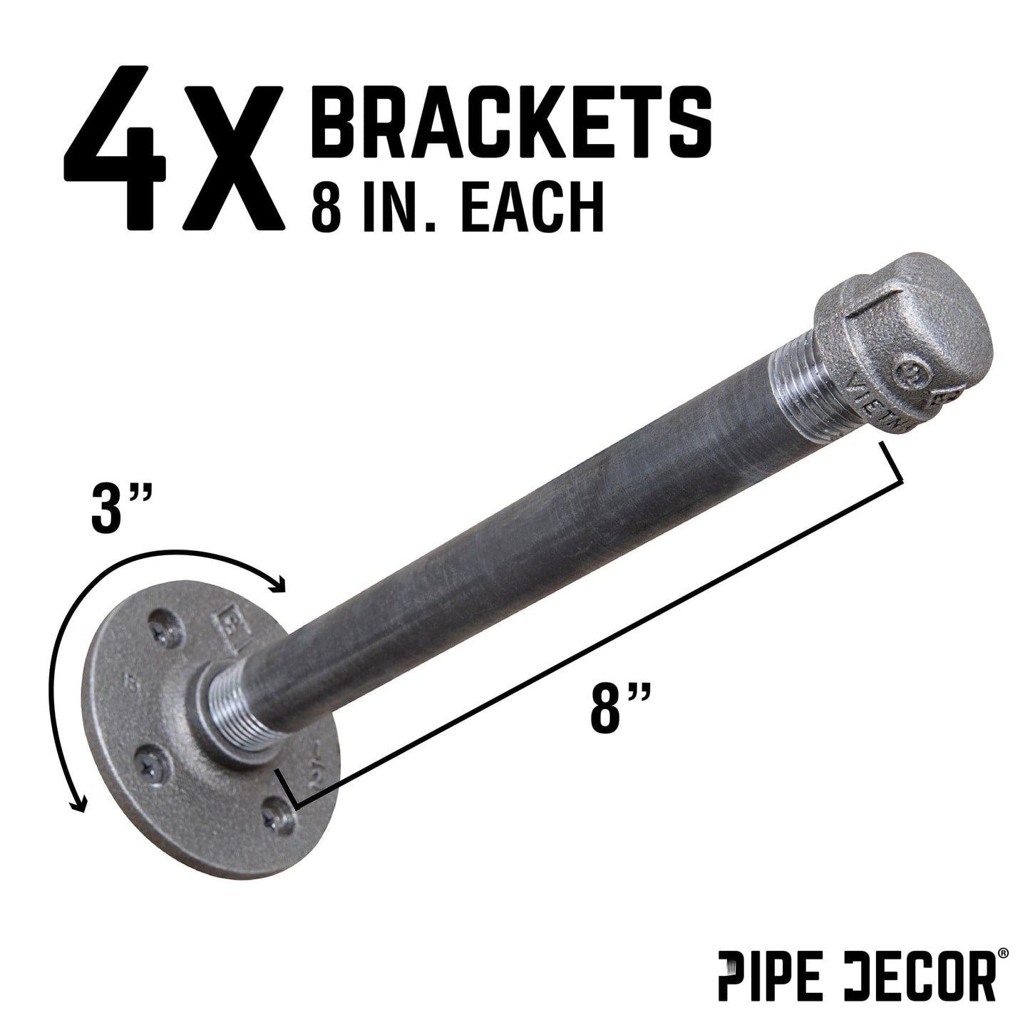 1/2 in. x 8 in. Clothing Hanging Bracket Kit, 4-Pack