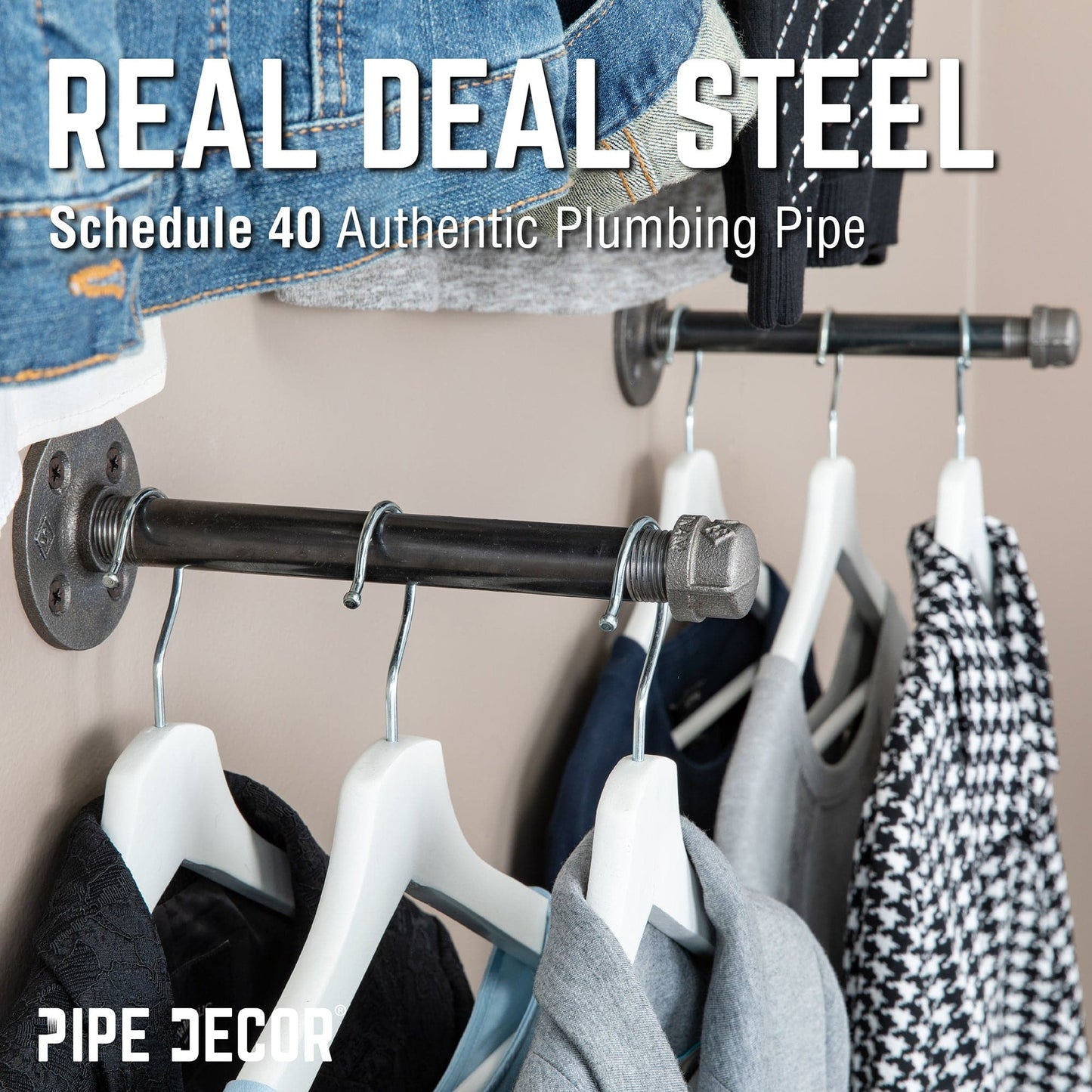 1/2 in. x 8 in. Clothing Hanging Bracket Kit, 4-Pack