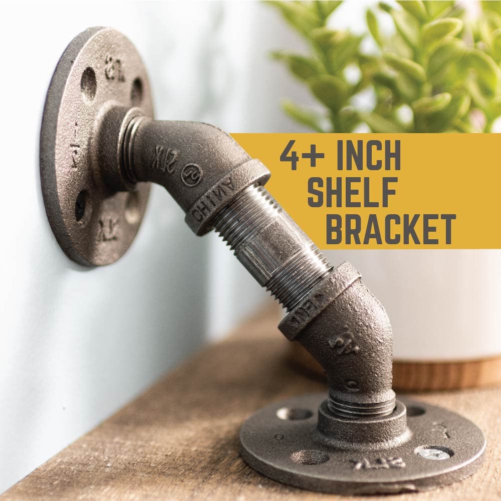 1/2 in. x 2 in. Double Flange Angled Bracket Kit, 4 Pack