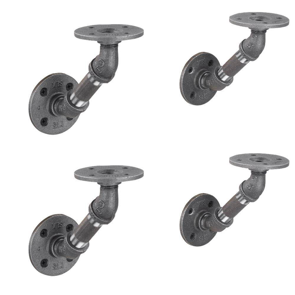 1/2 in. x 3 in. Double Flange Angled Bracket Kit, 4 Pack