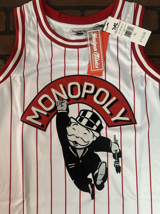 MONOPOLY White Headgear Classics Basketball Jersey ~Never Worn~ XL