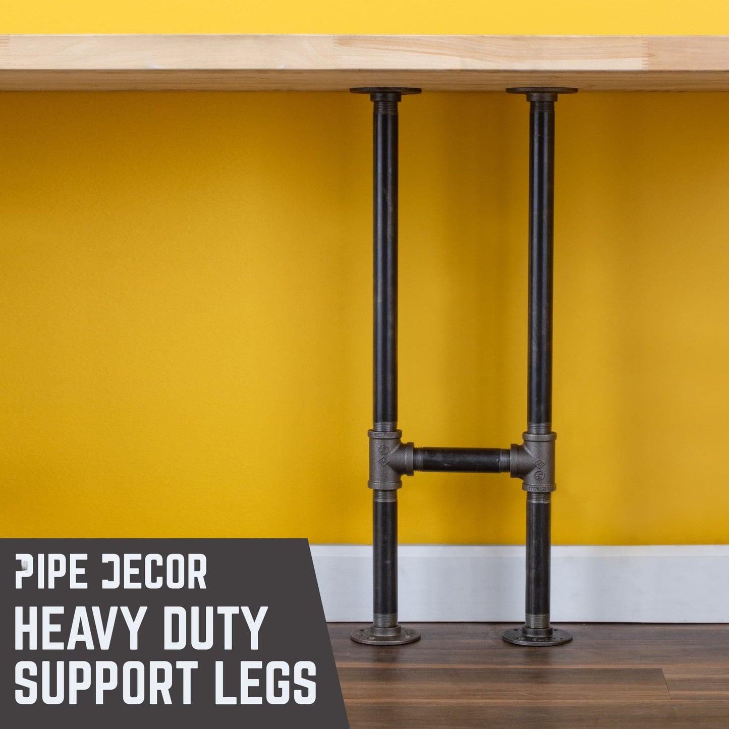 1 in. Heavy Duty H Round Flange Desk Support Leg - 1 Leg