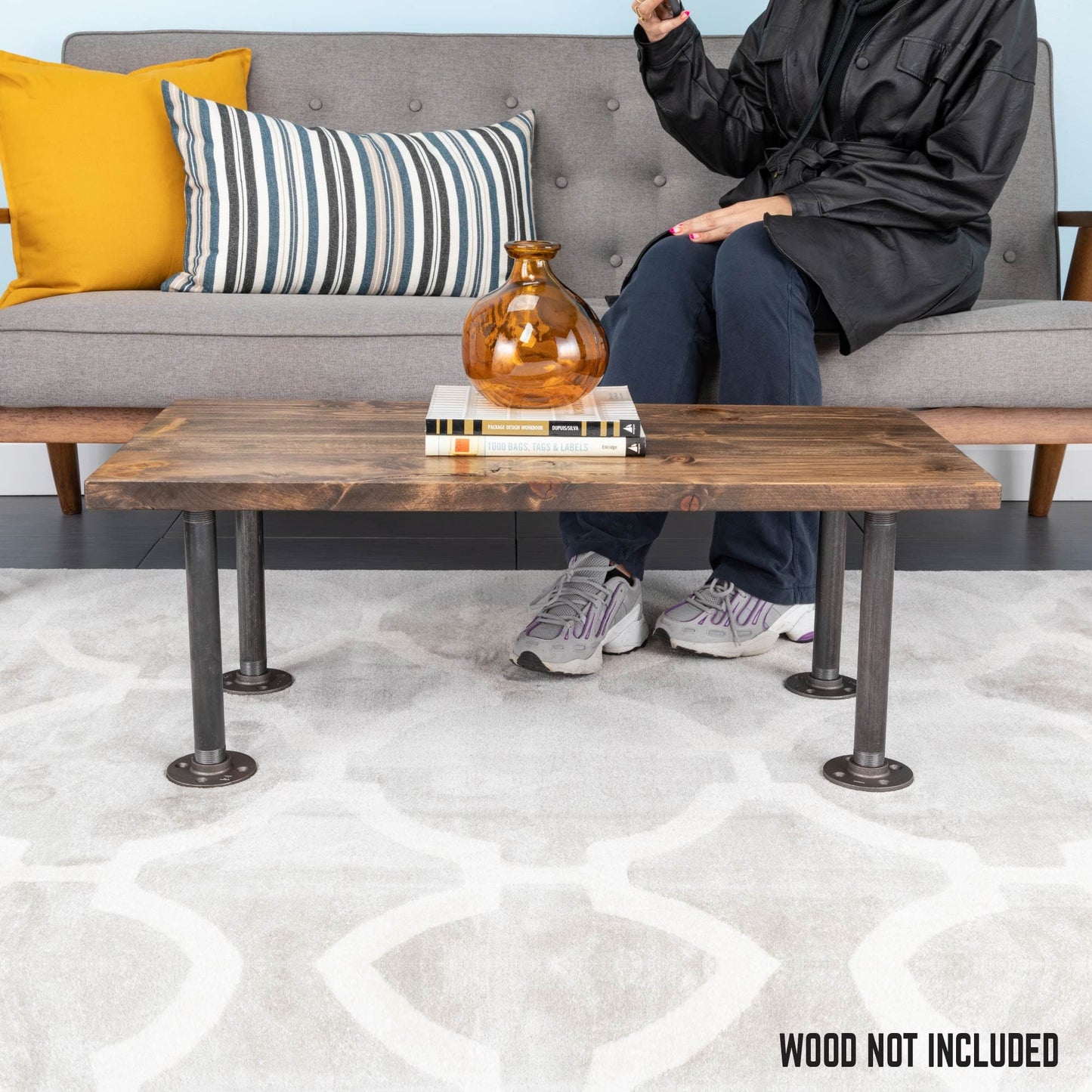 1 in. x 12 in. Round Flange Pipe Table Legs - 4 Pack