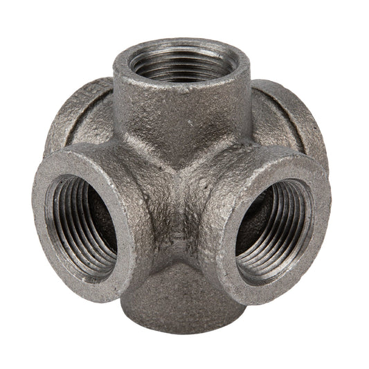 1 in. Black 6-Way Fitting