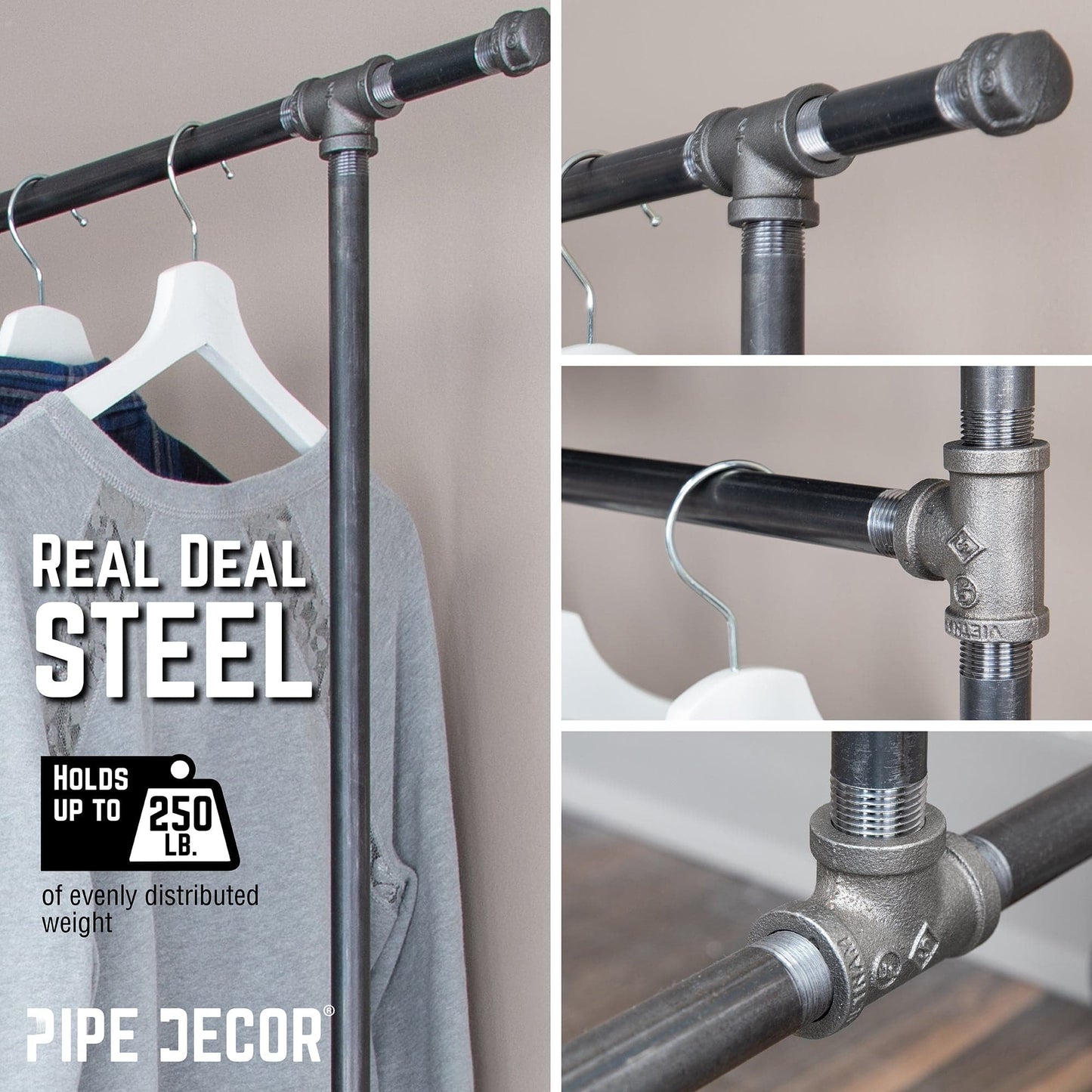 82 in. Rolling Double Rod Clothing Rack