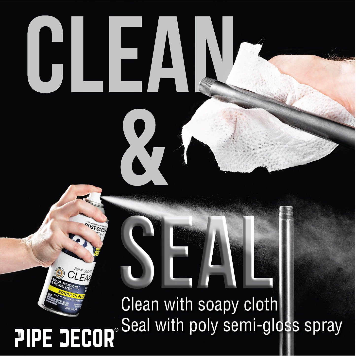 1 in. x 30 in. Square Flange Pipe Table Legs - 4 Pack