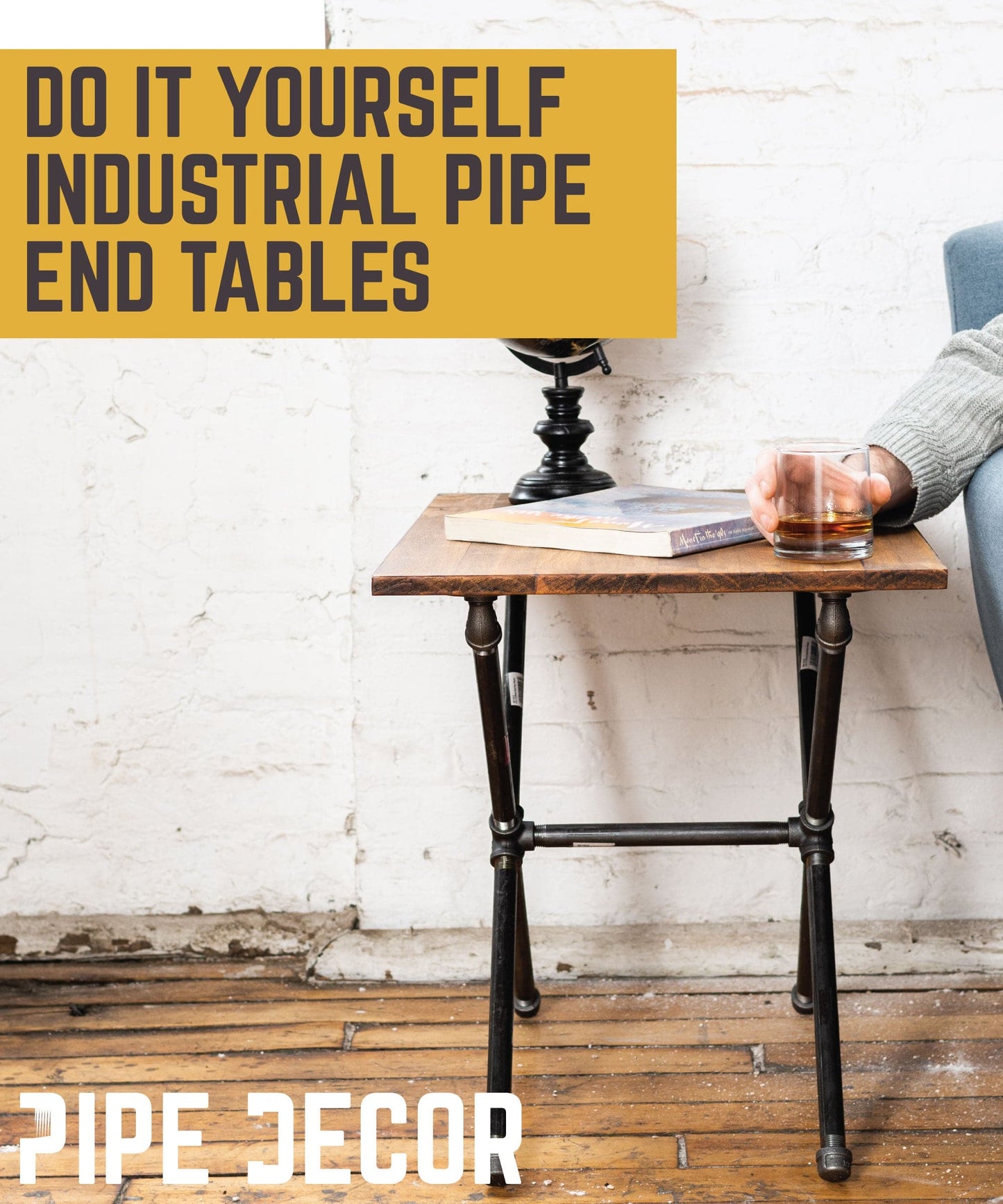 Criss Cross End Table By PIPE DECOR