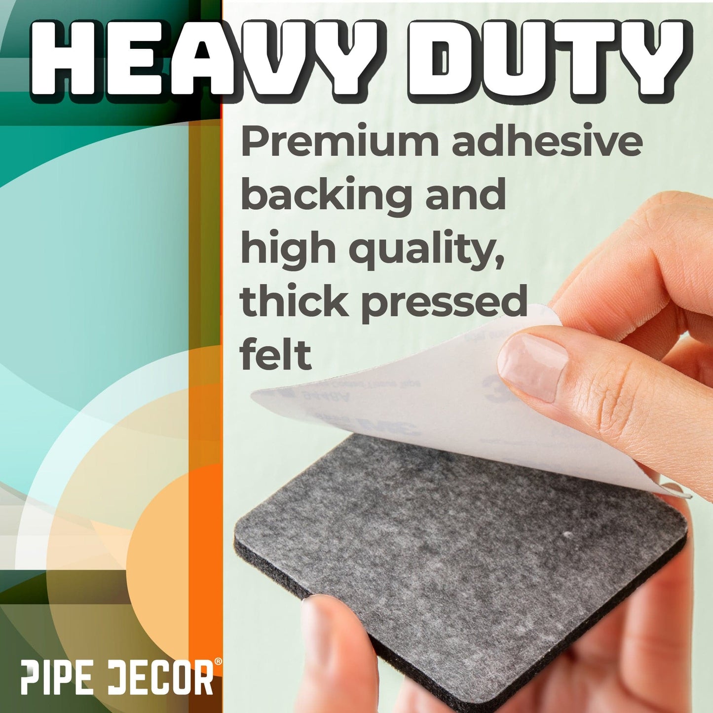 Heavy Duty Square Felt Pad for 1/2 in. Pipe Floor Flange, 2.75 in. x 2.75 in. (4-Pack)