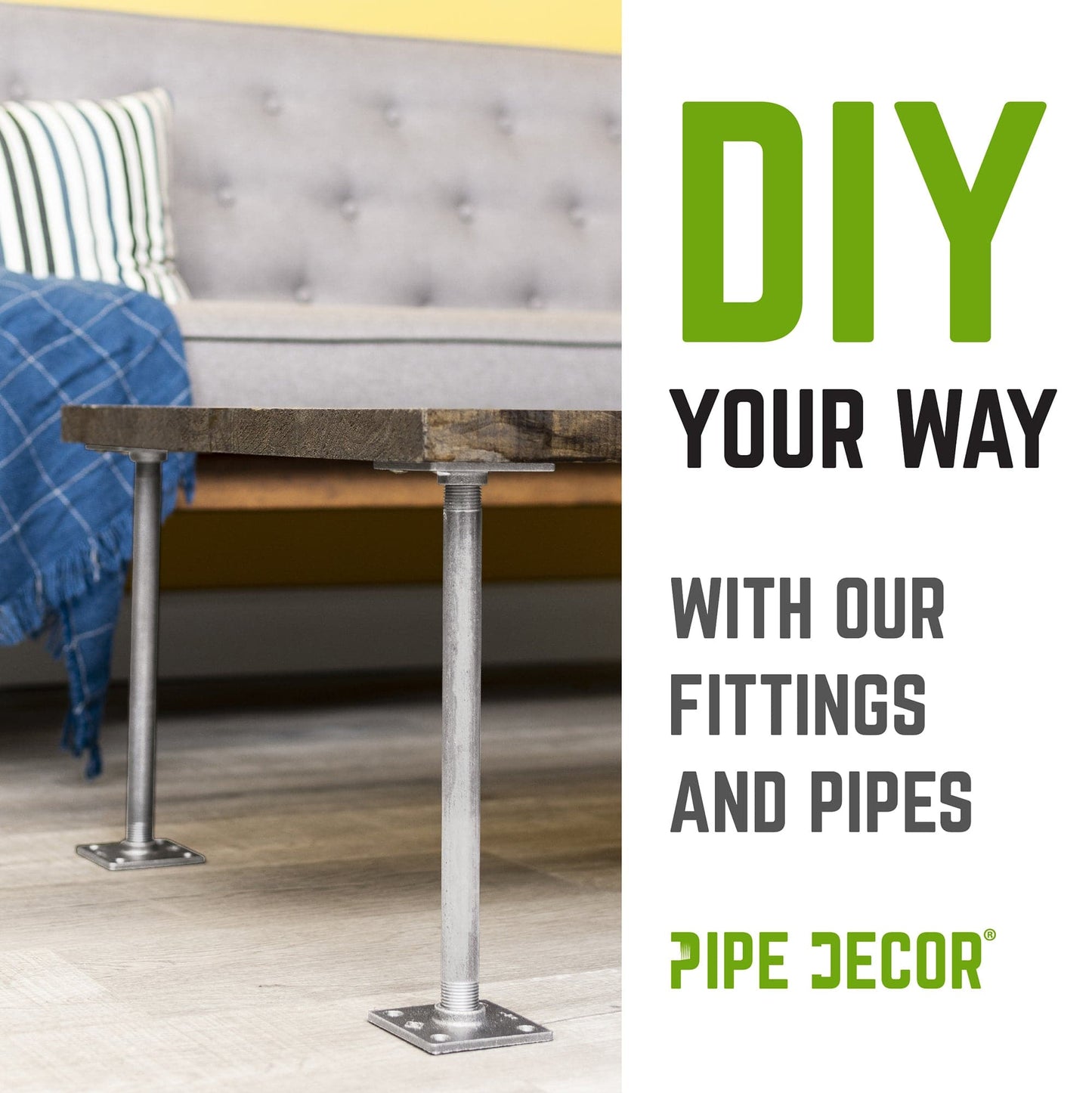 1/2 in. Galvanized Square Floor Flange