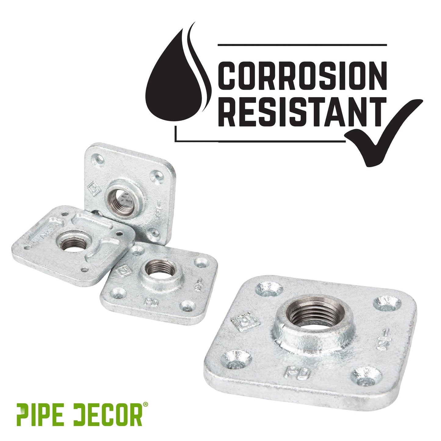 1/2 in. Galvanized Square Floor Flange