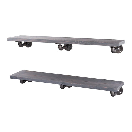 RESTORE Riverstone Grey 36 in. Shelves with L-Shaped Brackets