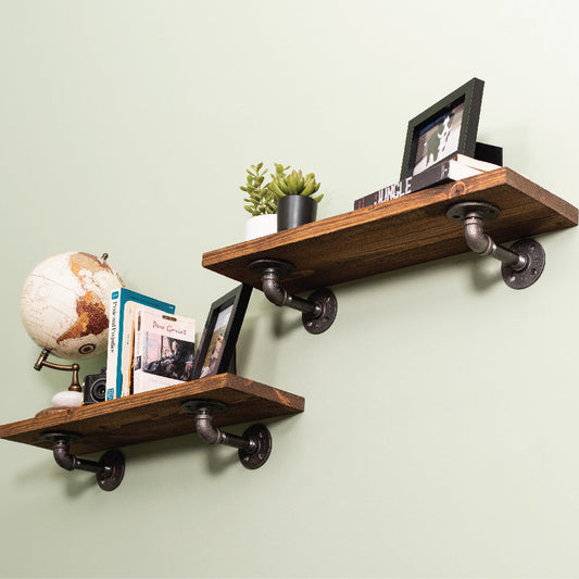 RESTORE Autumn Brown 24 in. Shelves with L-Shaped Brackets