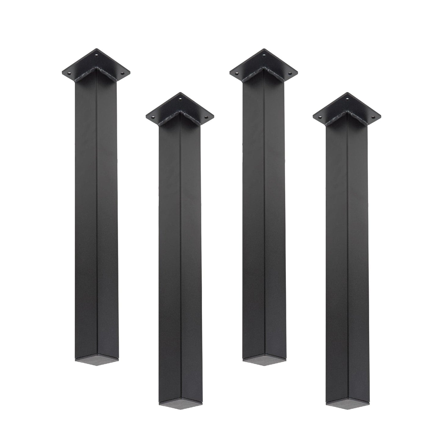 12 in. Skyline Matte Black Square Metal High-Rise Coffee Table Legs - 4 Pack