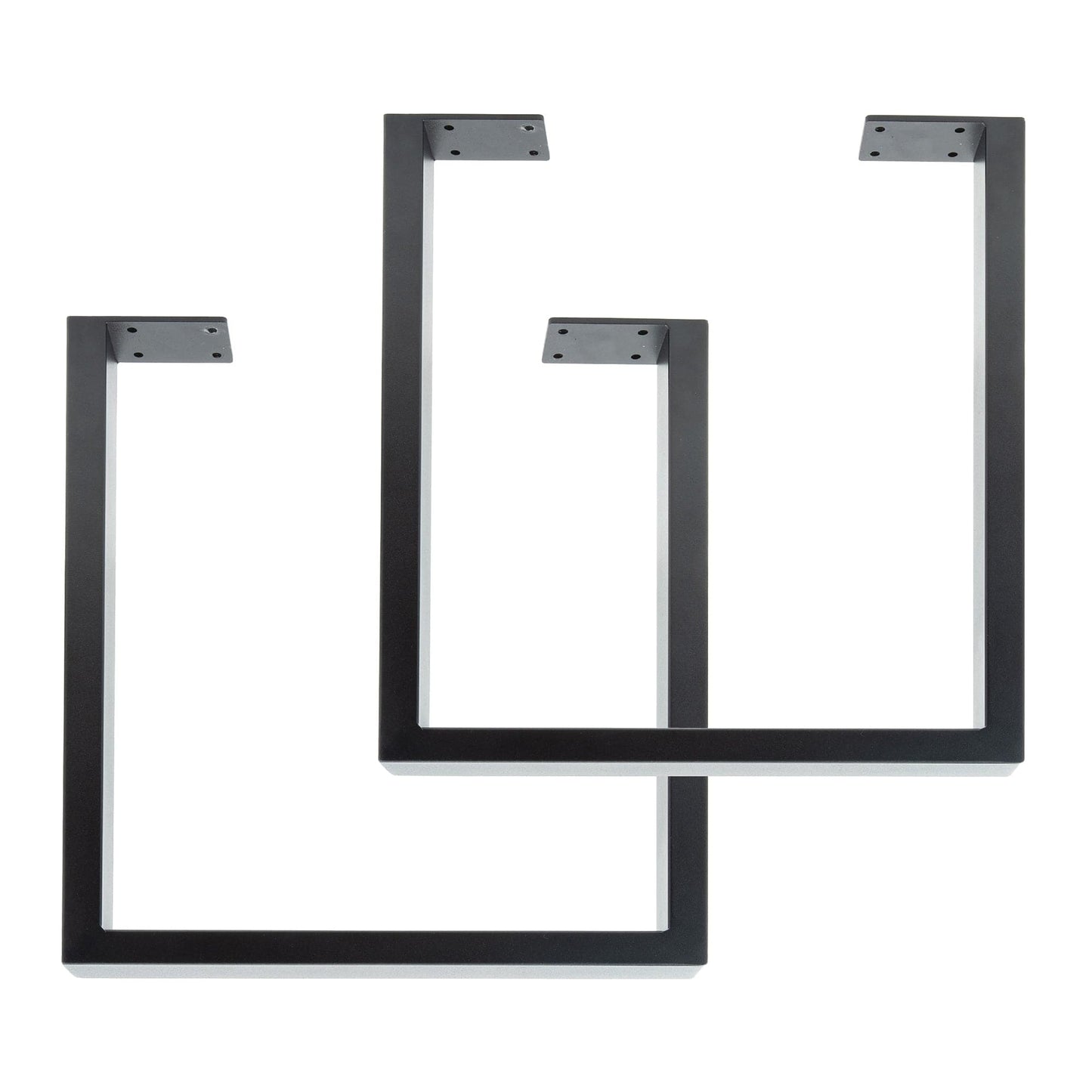 12 in. Skyline Matte Black Square Metal Landscape Coffee Table Legs - 2 Pack