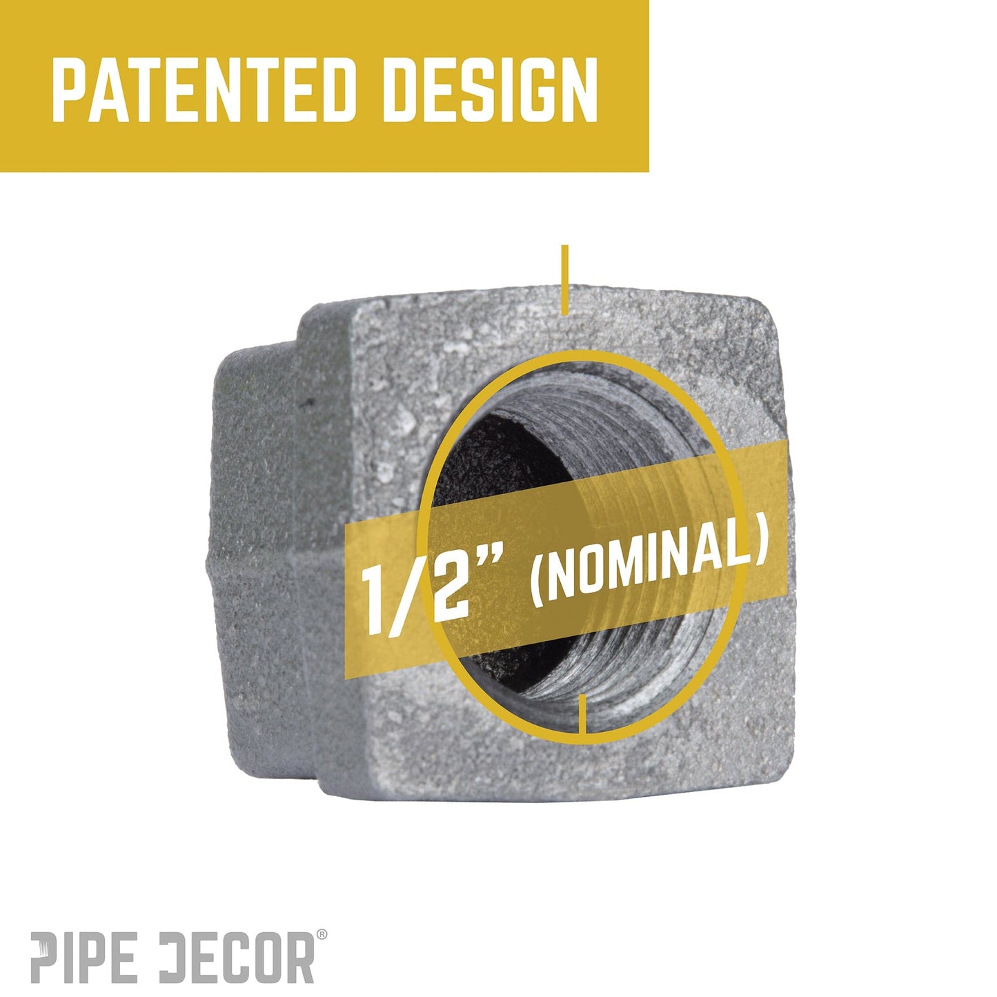 1/2 in. Black Square Cap