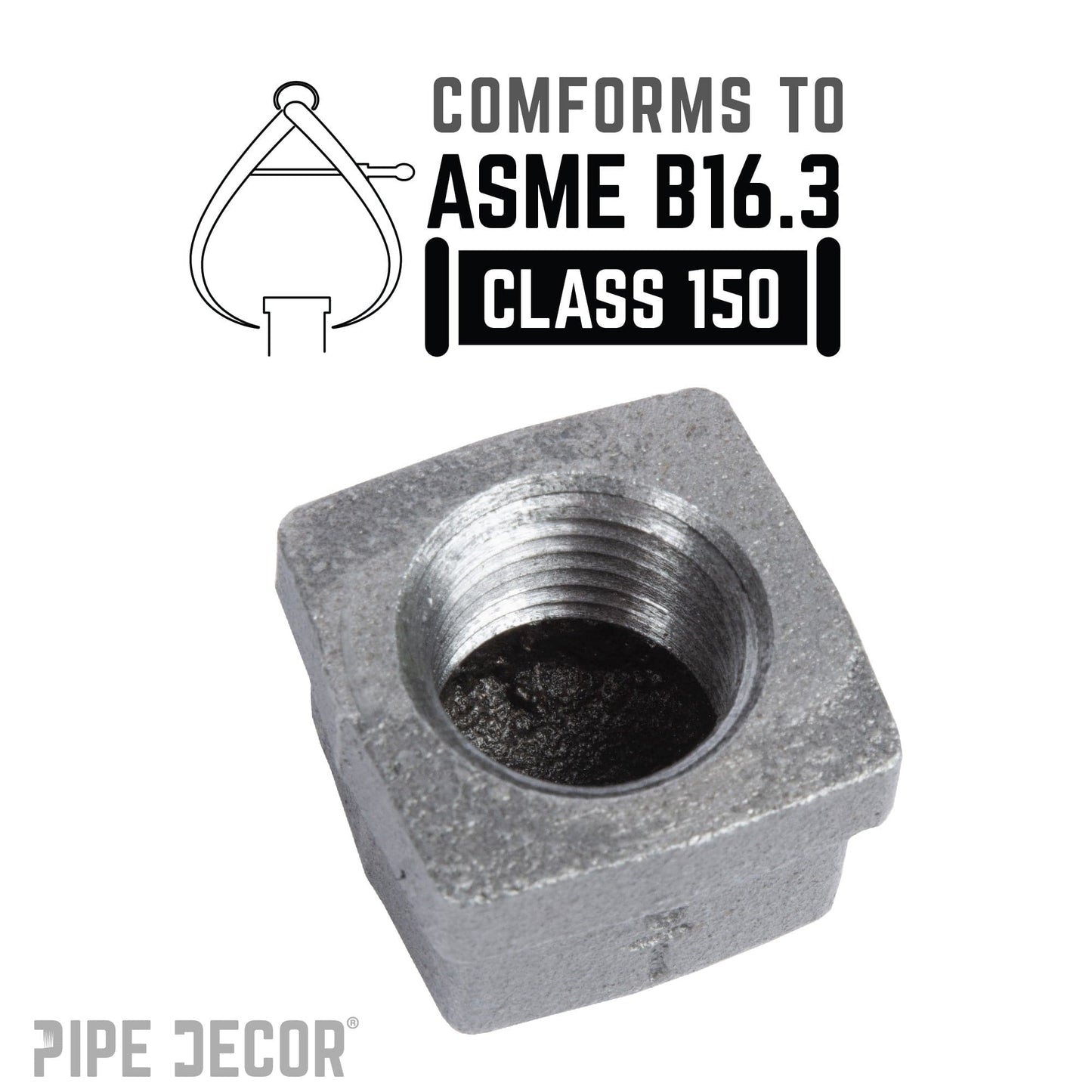 1/2 in. Black Square Cap