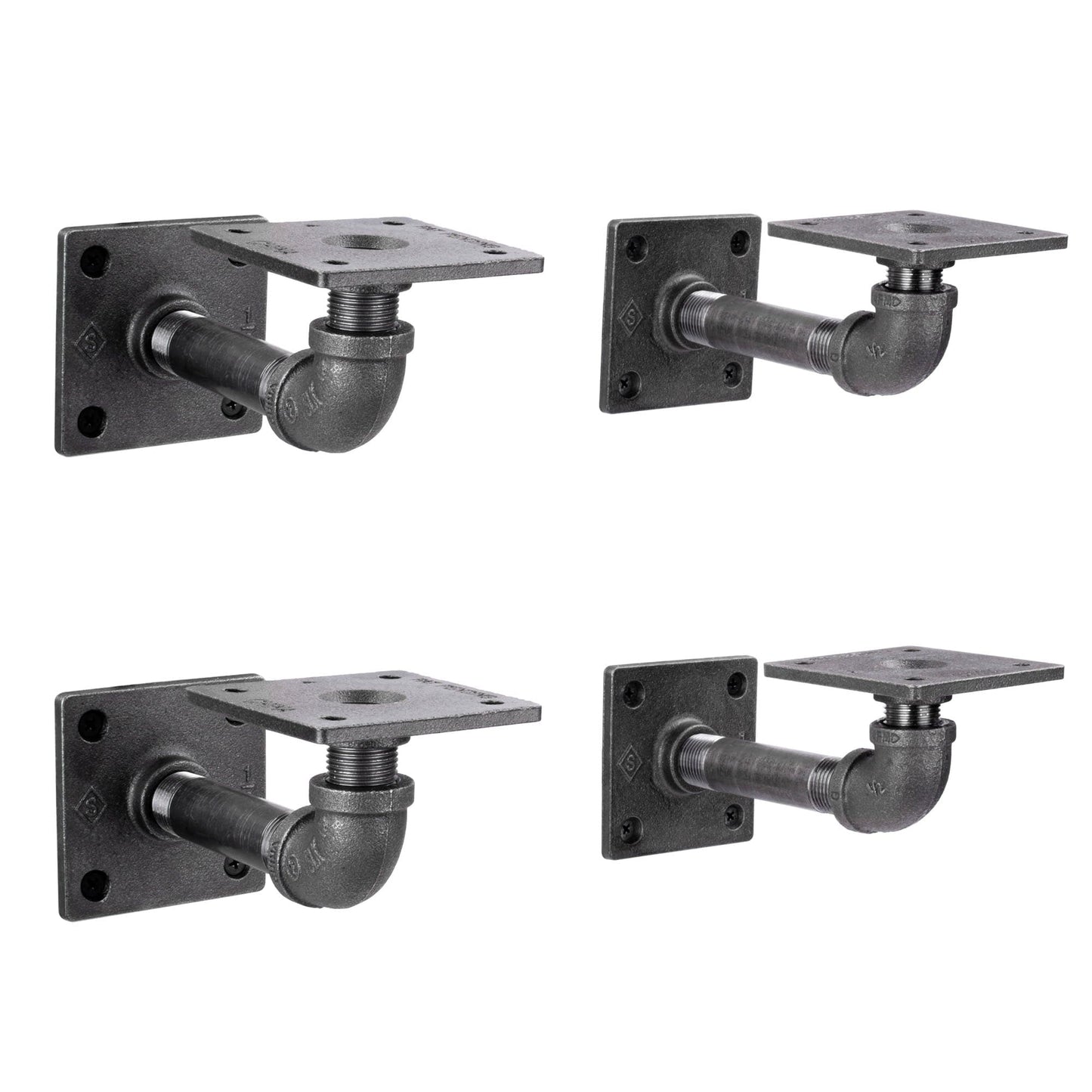 1/2 in. x 4 in. Square Double Flange Shelf Bracket Kit, 4 Pack