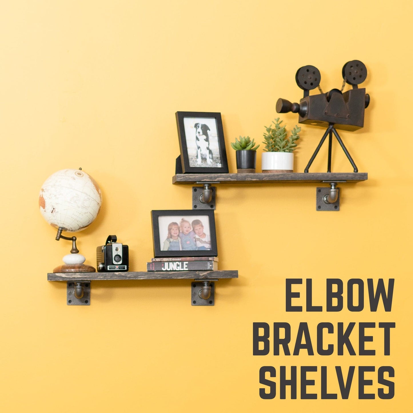 1/2 in. x 4 in. Square Double Flange Shelf Bracket Kit, 4 Pack