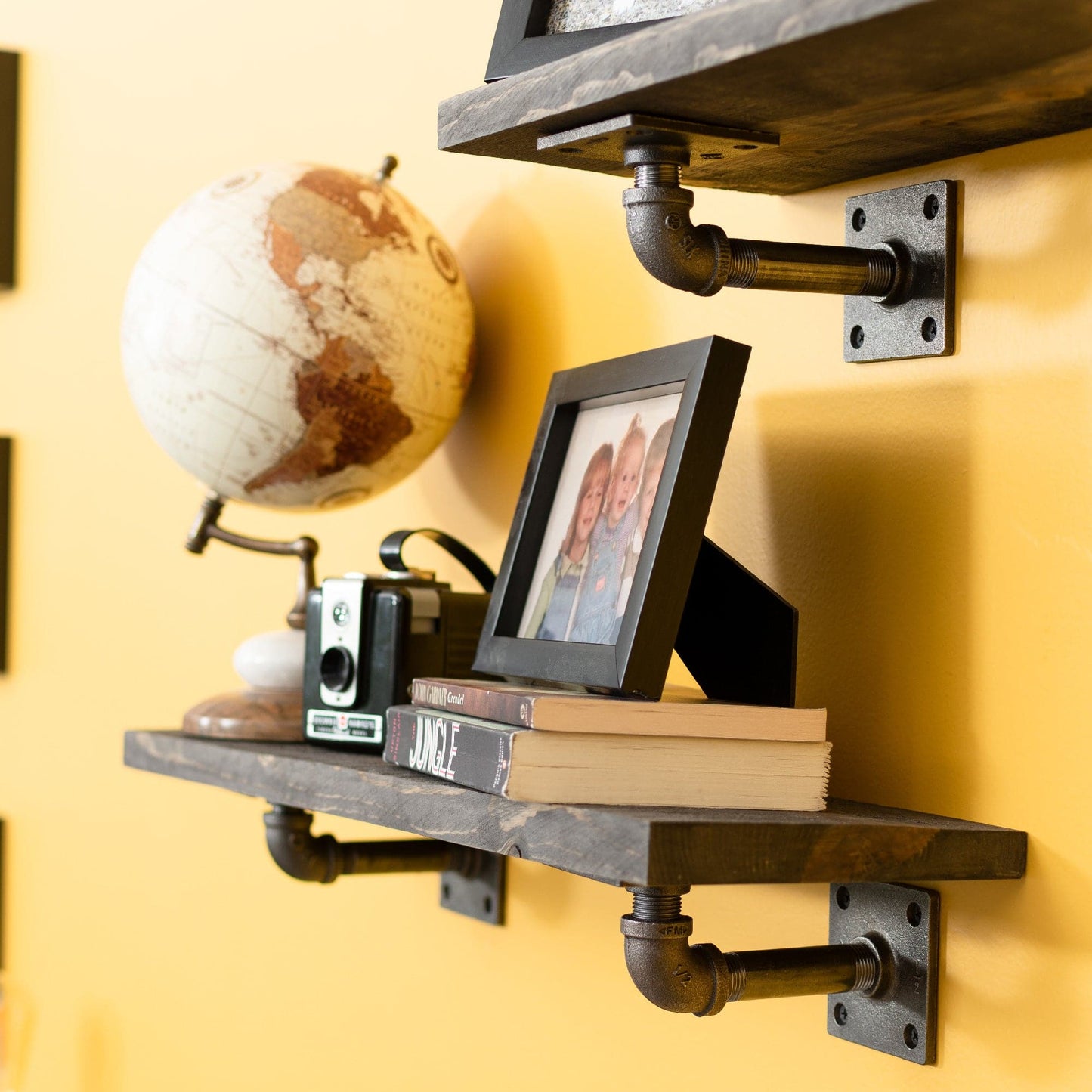 1/2 in. x 4 in. Square Double Flange Shelf Bracket Kit, 4 Pack