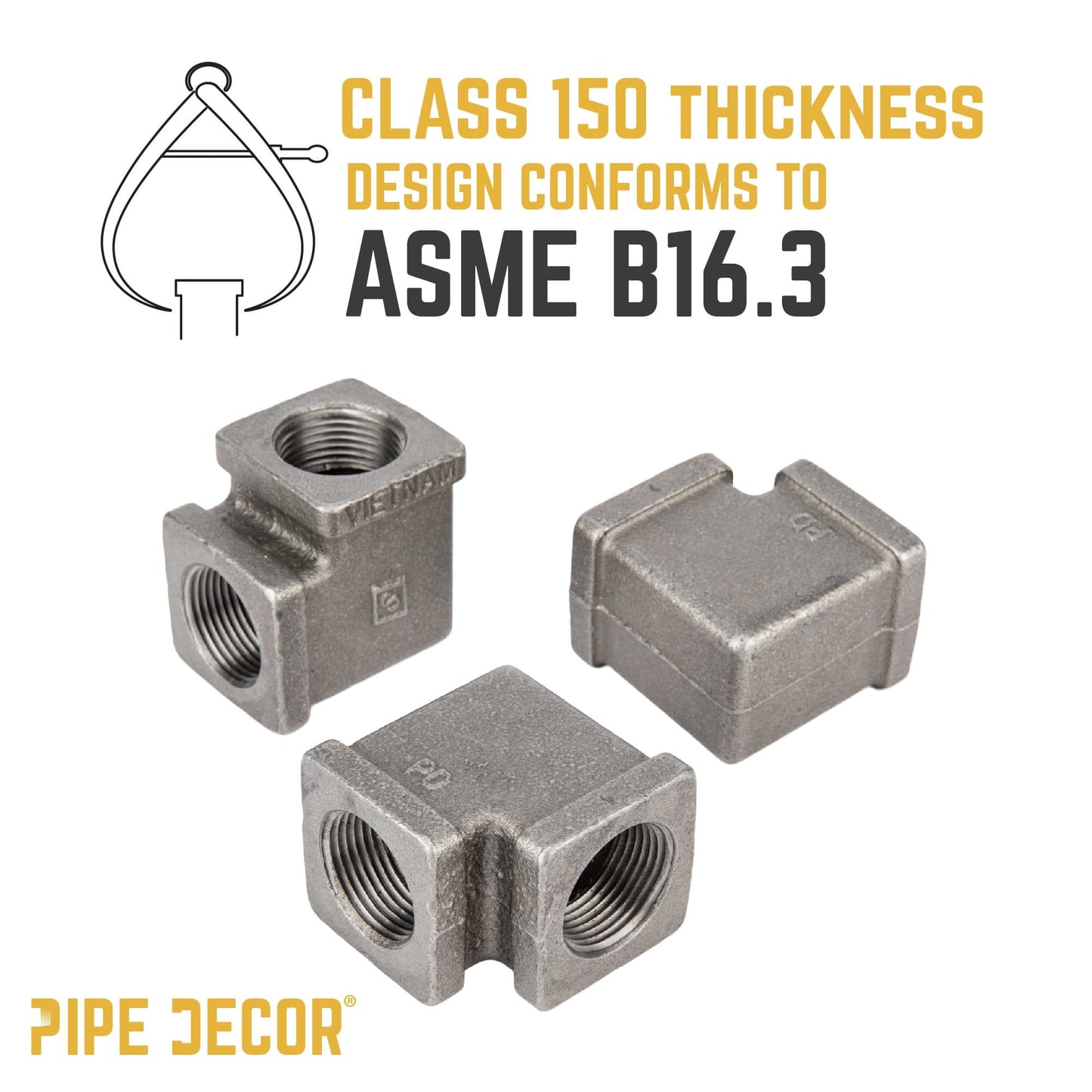 1/2 in. Black Square 90 Degree Elbow