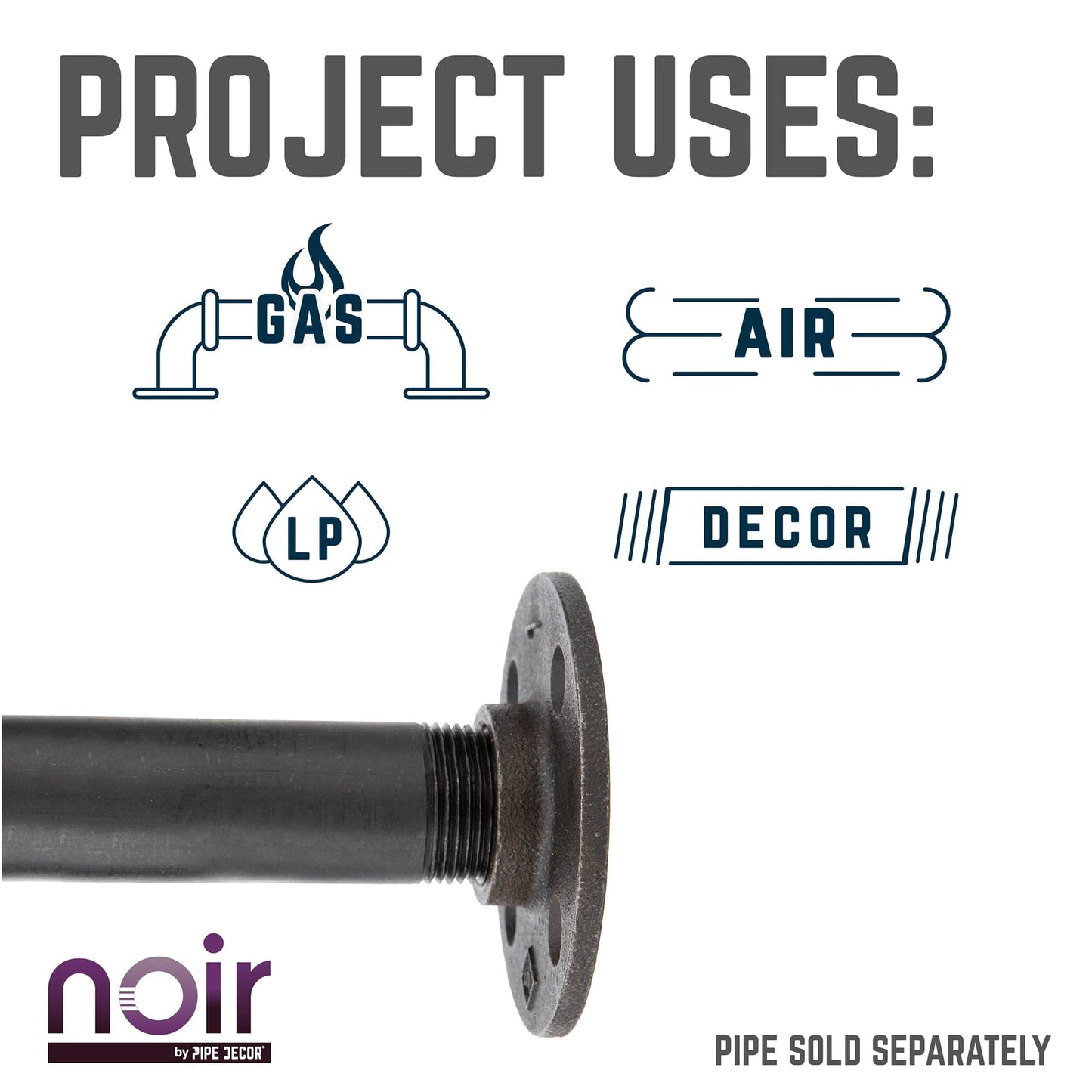 1 in. Prefinished Matte Black Floor Flange