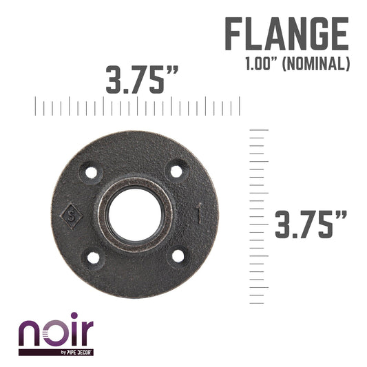 1 in. Prefinished Matte Black Floor Flange