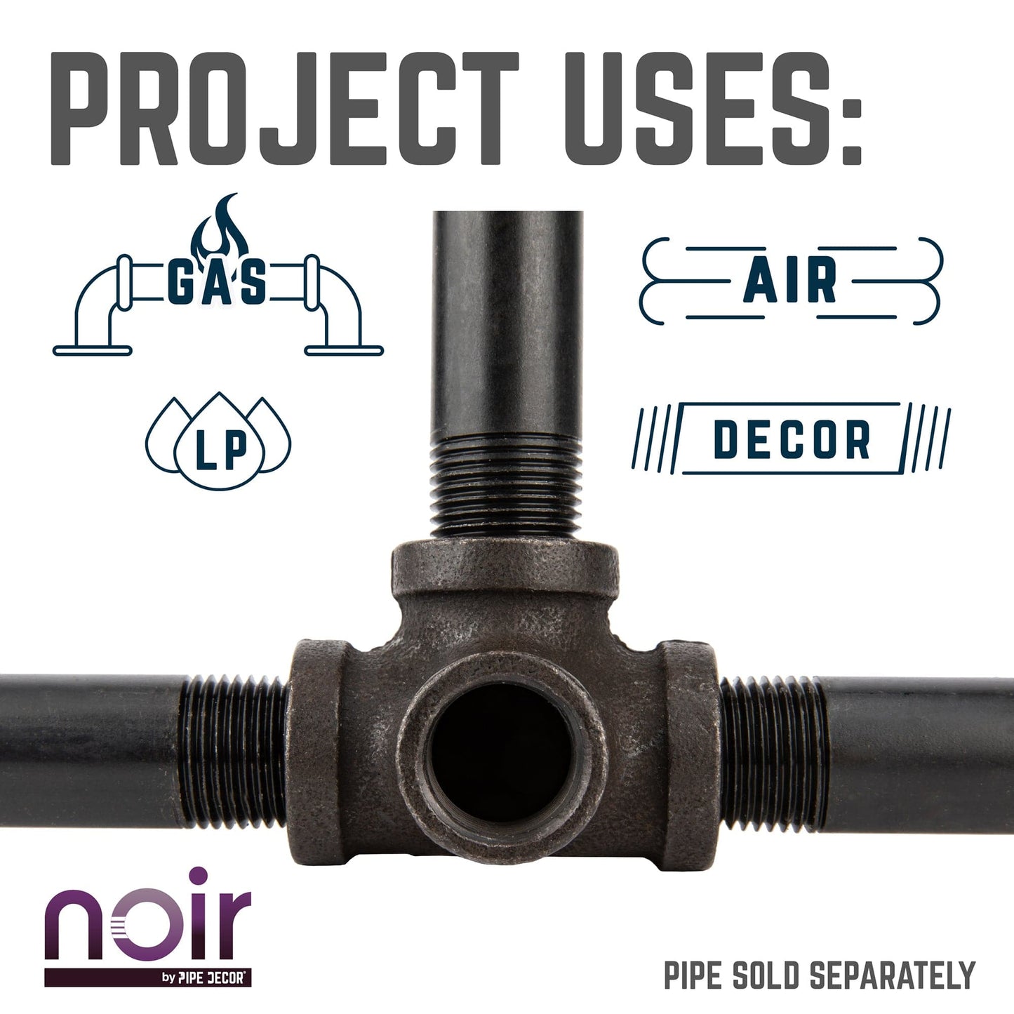 1/2 in.  Prefinished Matte Black Side Outlet Tee