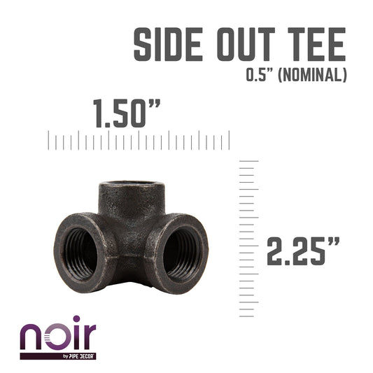 1/2 in.  Prefinished Matte Black Side Outlet Tee
