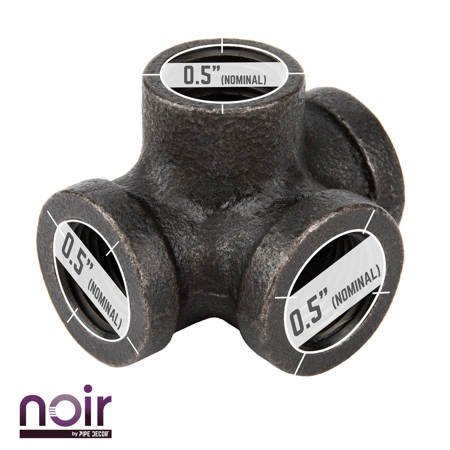 1/2 in.  Prefinished Matte Black Side Outlet Tee