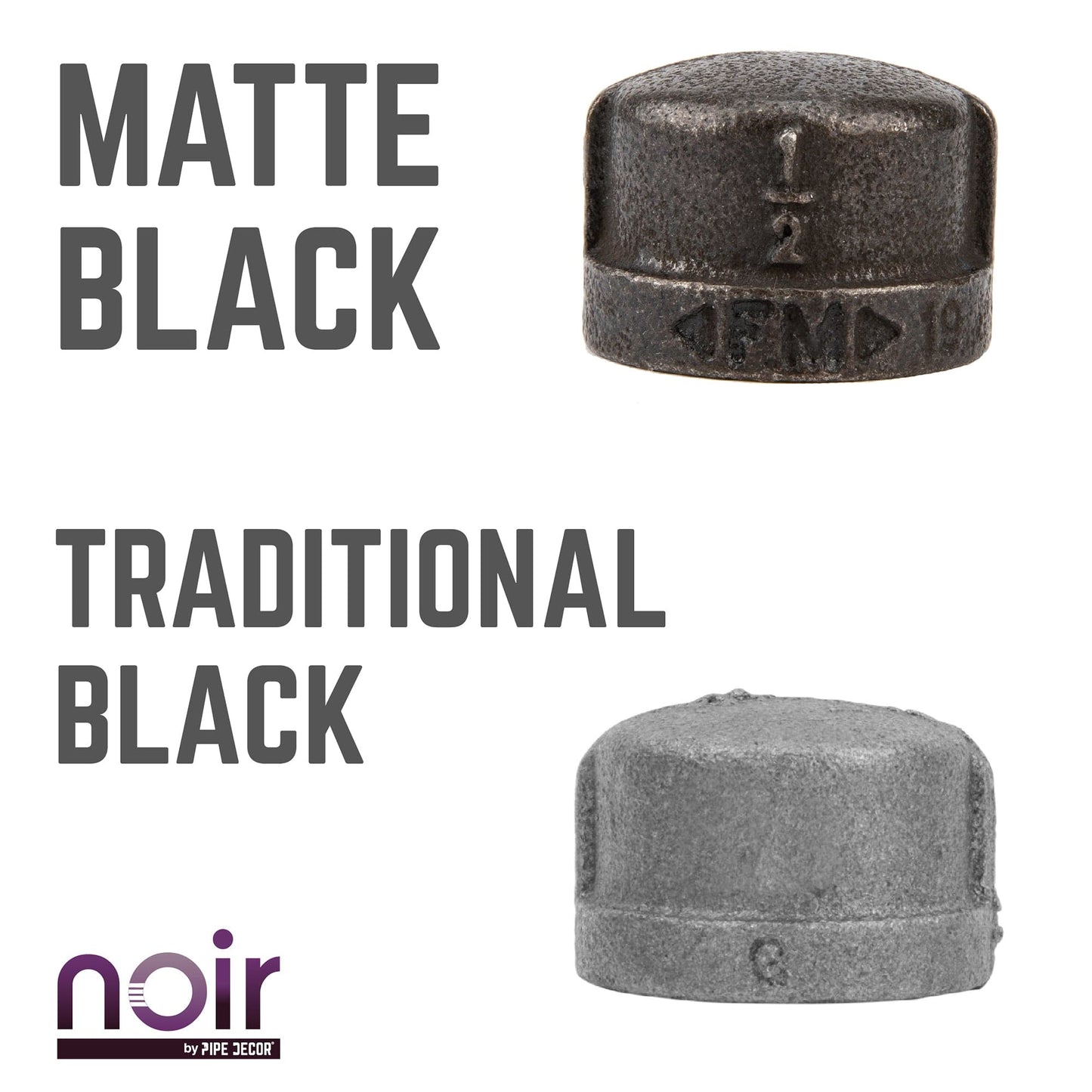 1/2 in. Prefinished Matte Black Cap