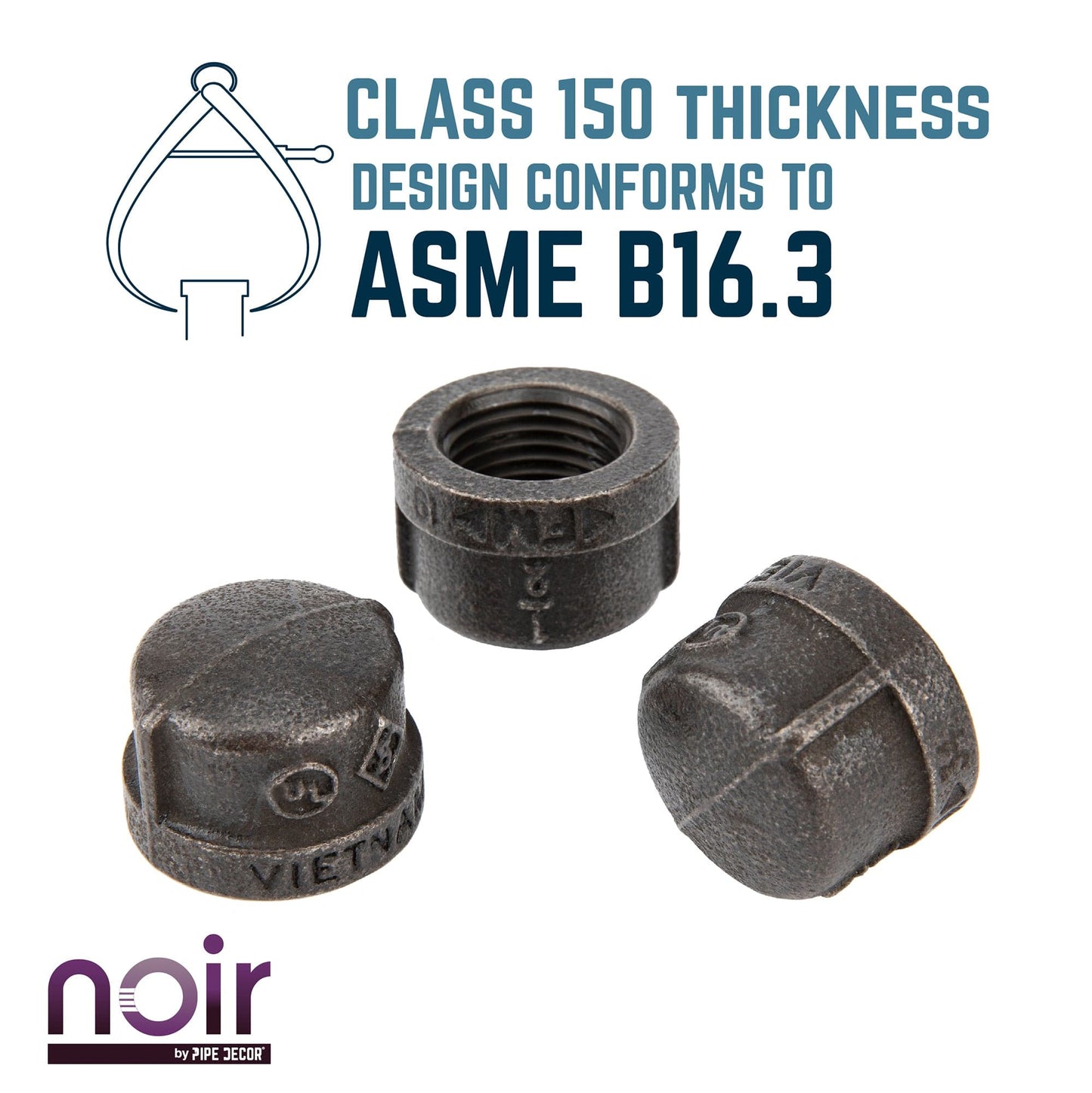 1/2 in. Prefinished Matte Black Cap