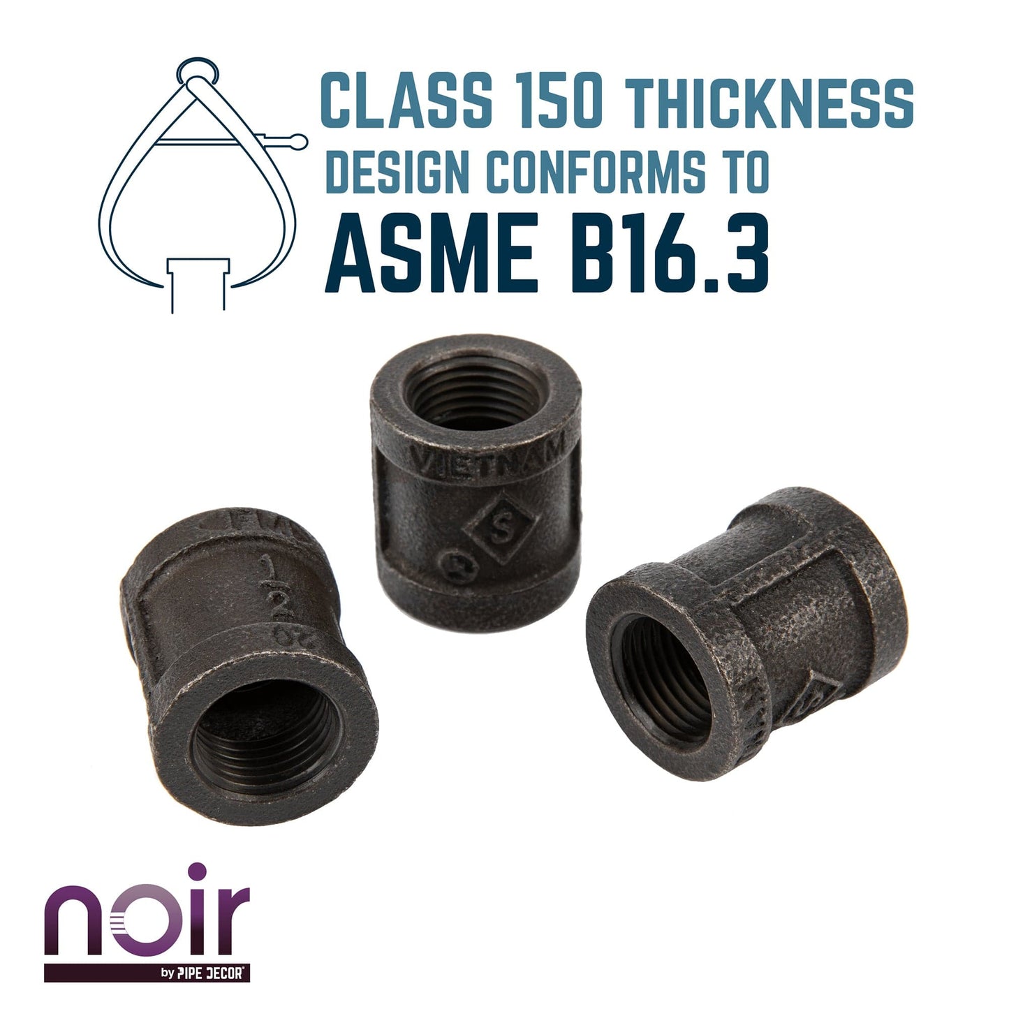 1/2 in. Prefinished Matte Black Coupling