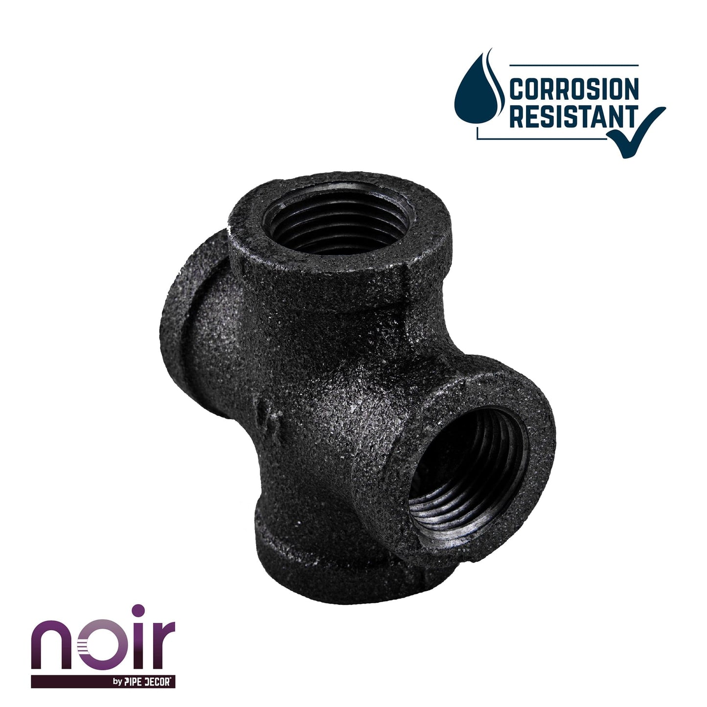 1/2 in. Prefinished Matte Black Cross