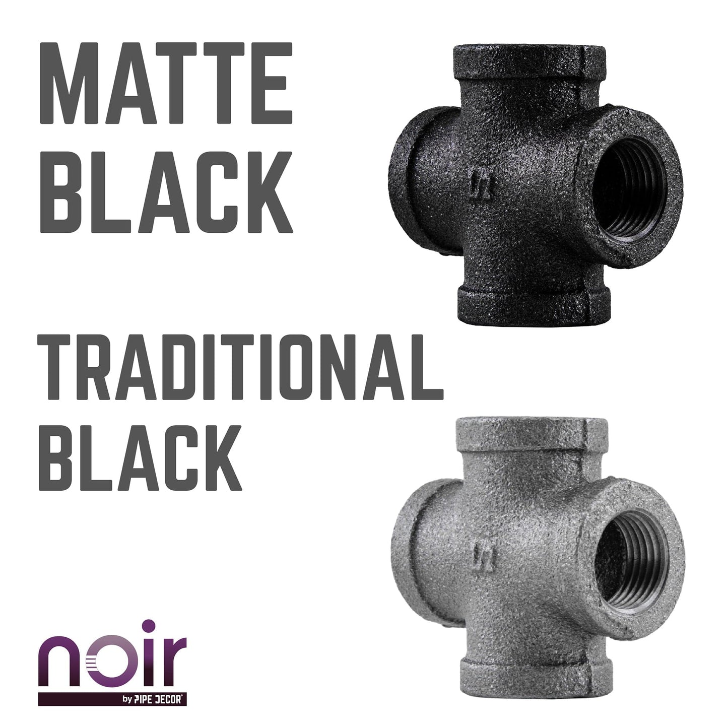 1/2 in. Prefinished Matte Black Cross