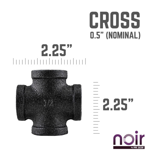 1/2 in. Prefinished Matte Black Cross