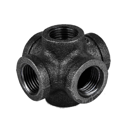 1/2 in. Prefinished Matte Black 6-Way Fitting