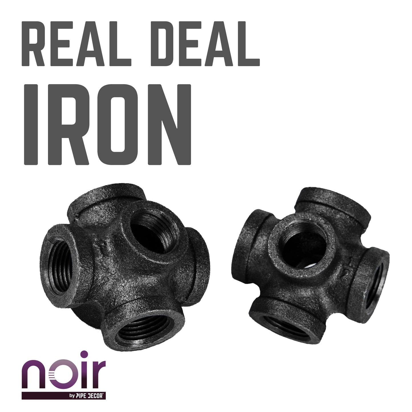 1/2 in. Prefinished Matte Black 6-Way Fitting