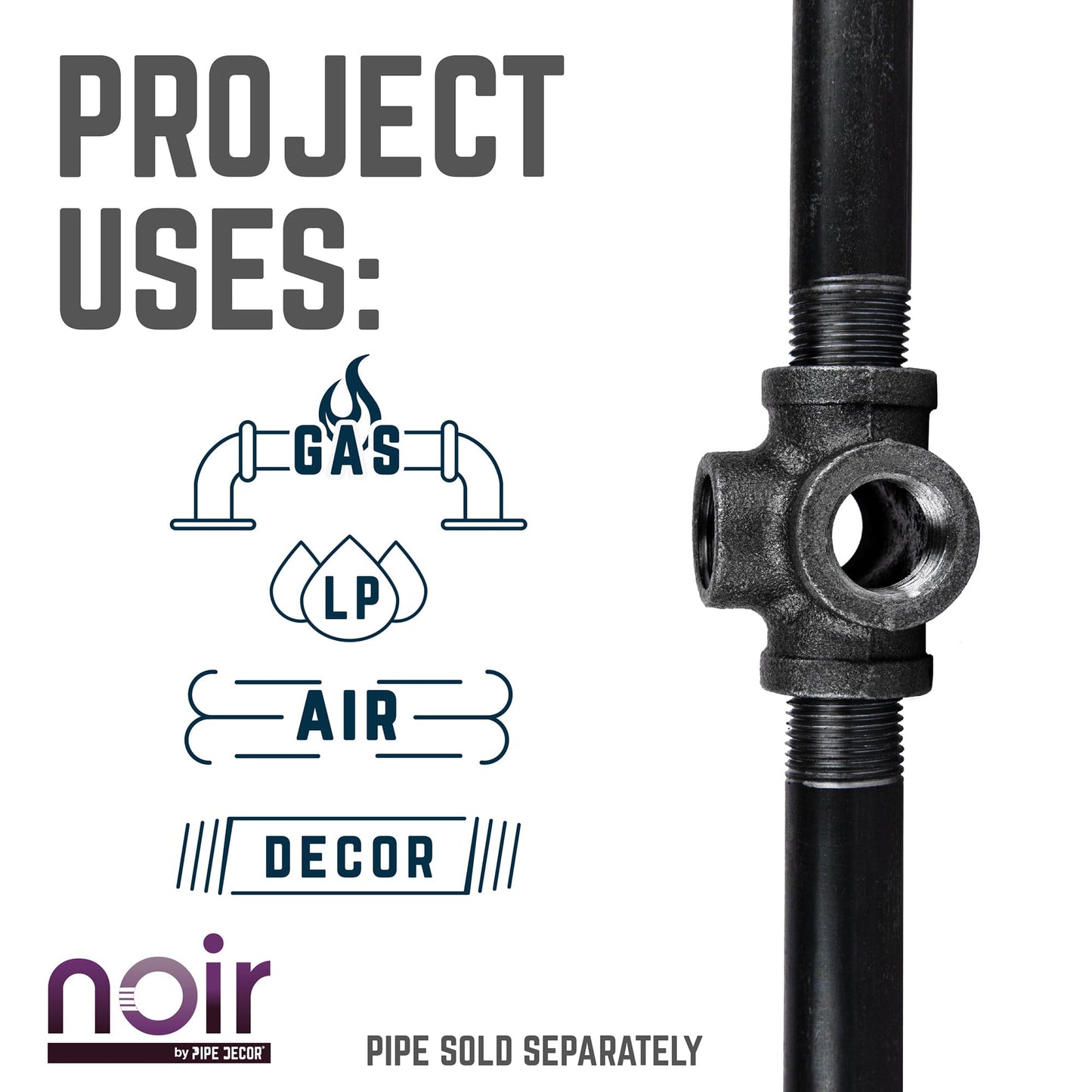 1/2 in. Prefinished Matte Black 5-Way Fitting