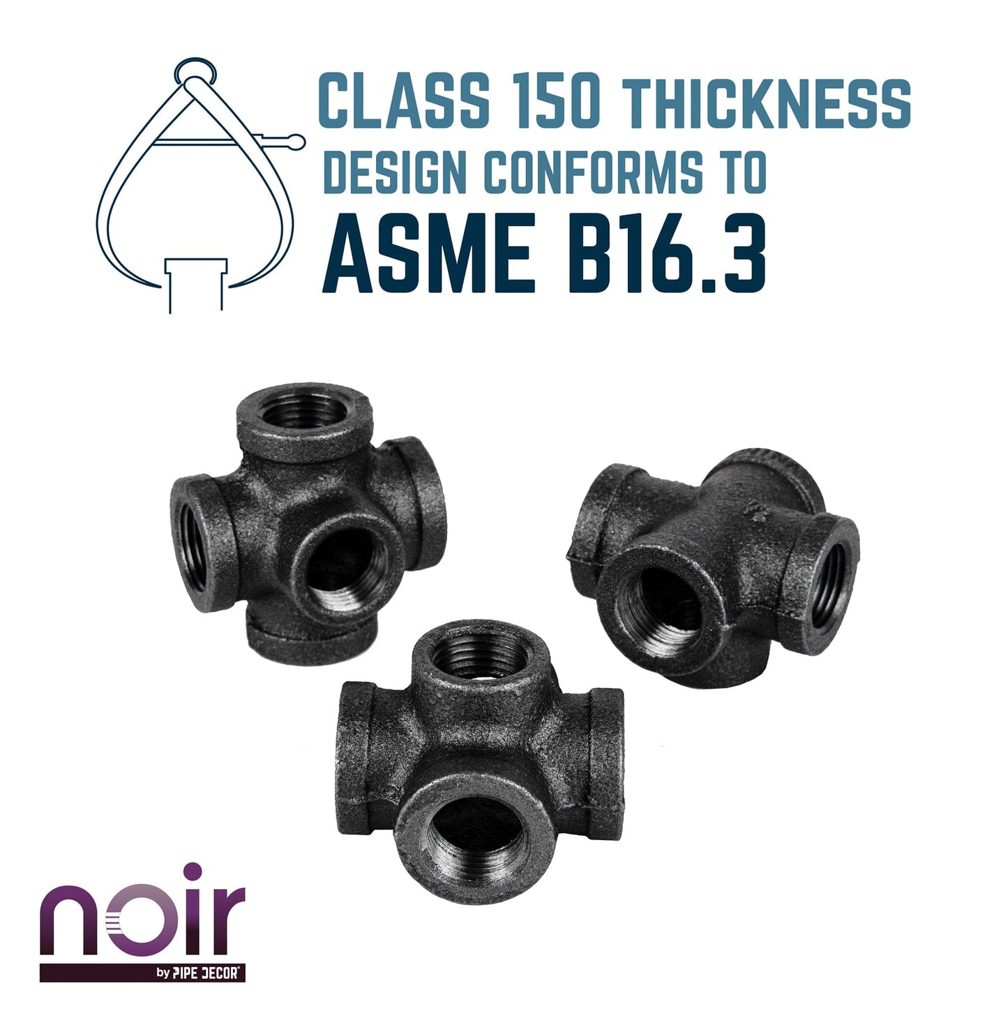 1/2 in. Prefinished Matte Black 5-Way Fitting