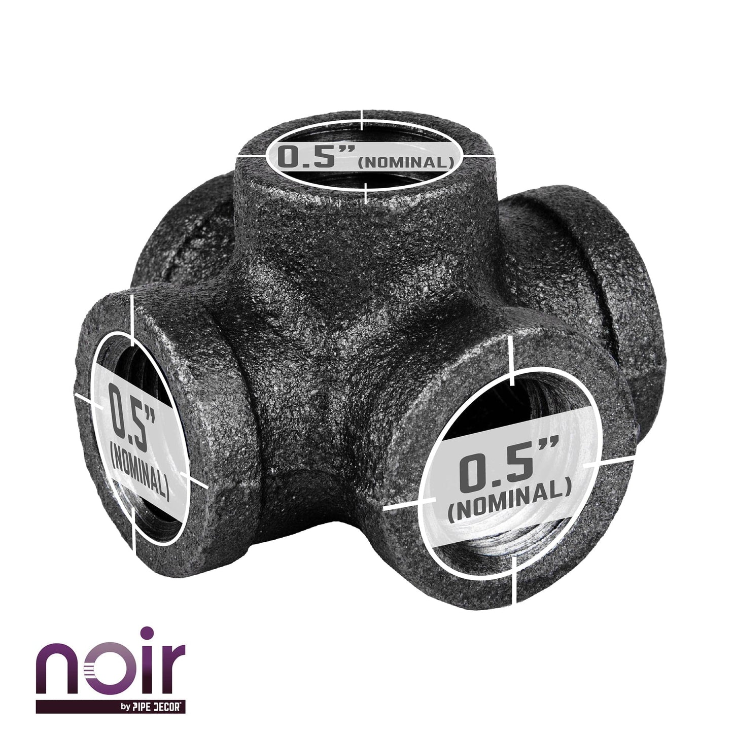 1/2 in. Prefinished Matte Black 5-Way Fitting