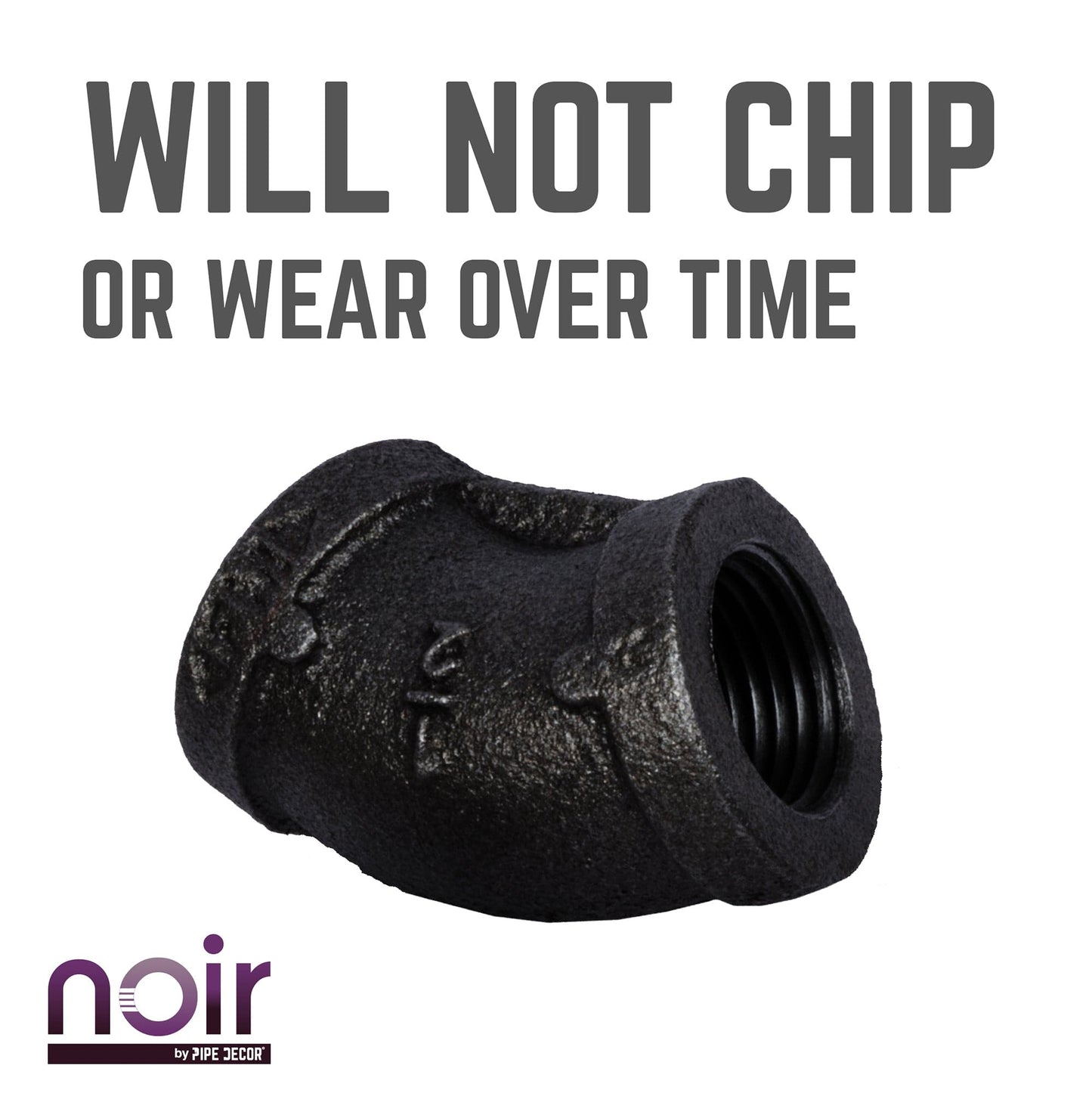 1/2 in. Prefinished Matte Black 45-Degree Elbow