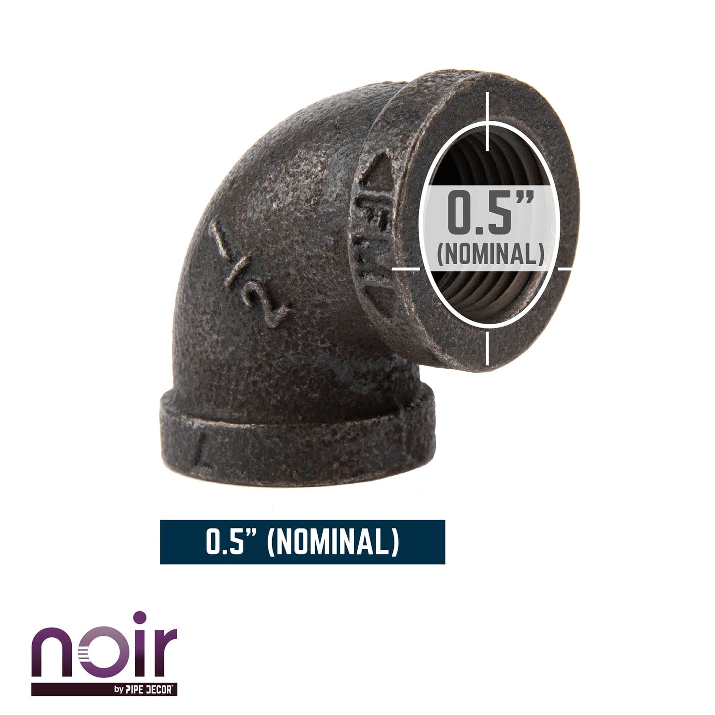 1/2 in. Prefinished Matte Black 90 Degree Elbow