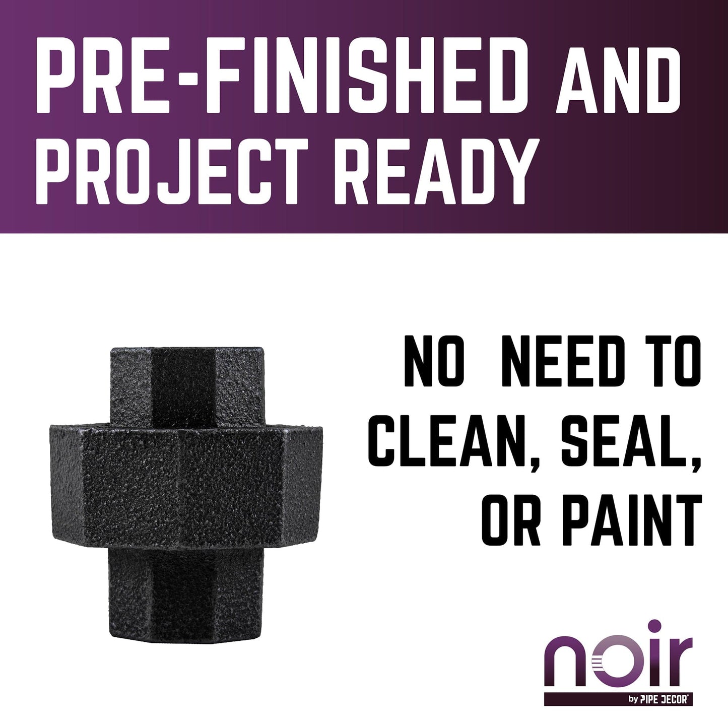 1/2 in. Prefinished Matte Black Union