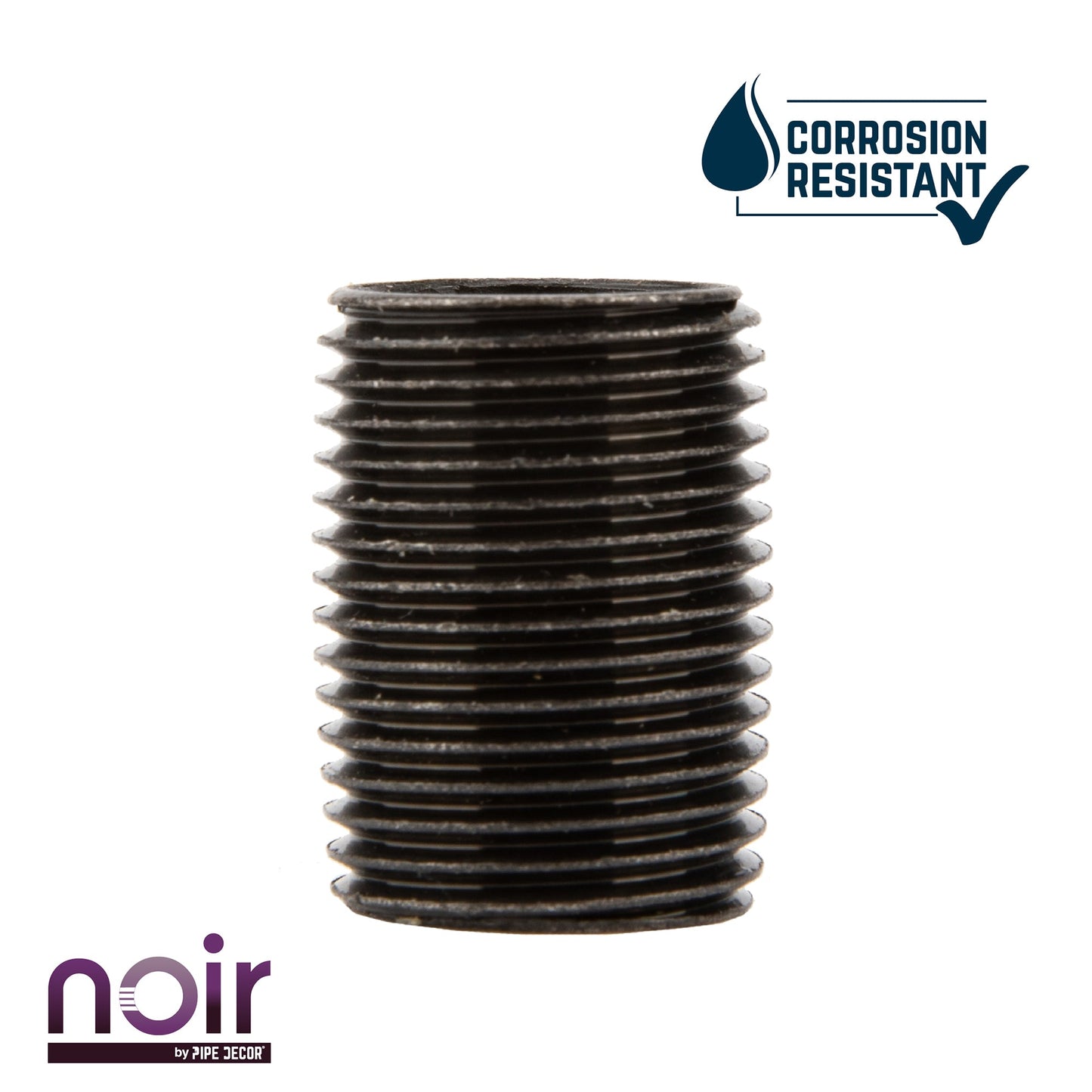 1/2 in. x 1 in. Prefinished Matte Black Pipe