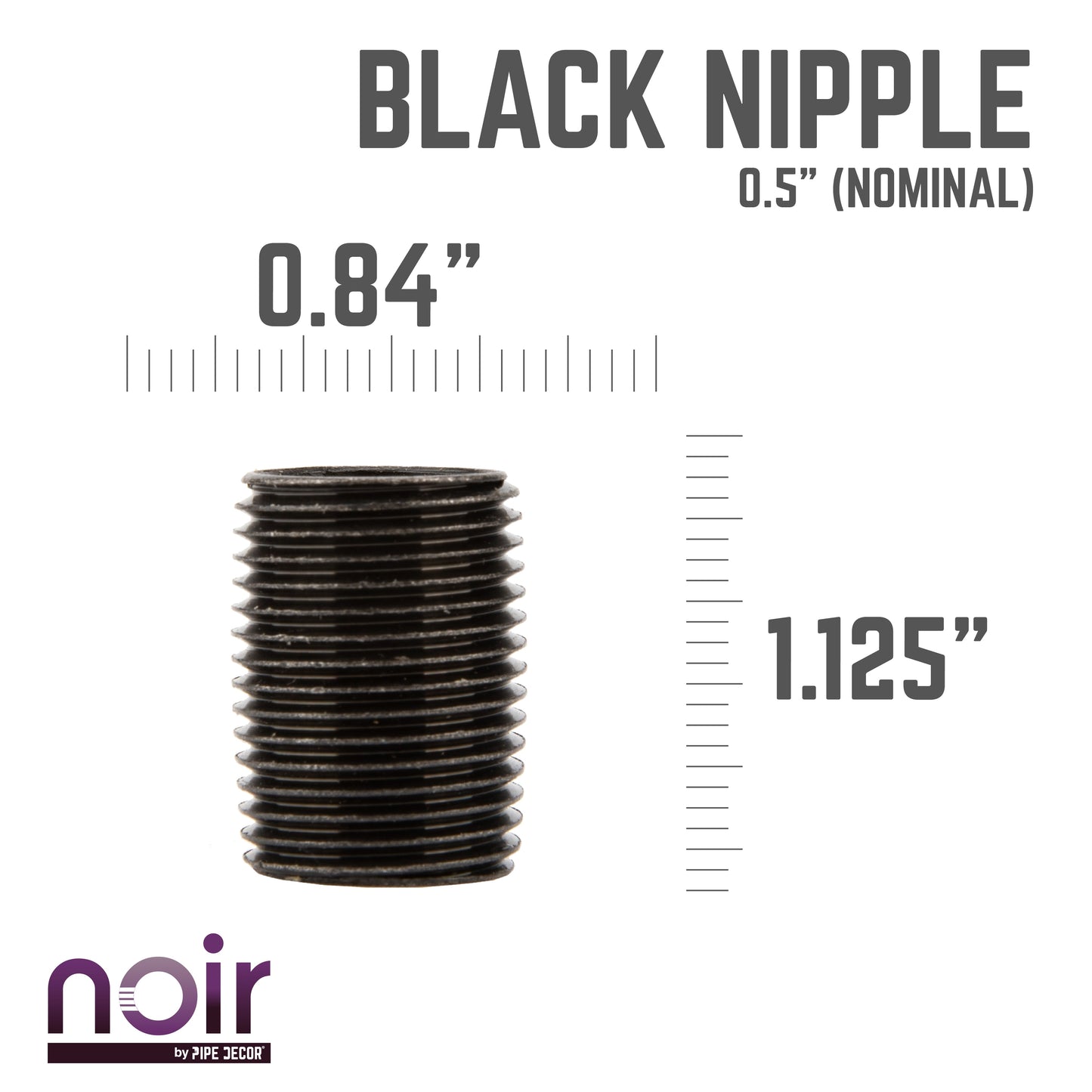 1/2 in. x 1 in. Prefinished Matte Black Pipe