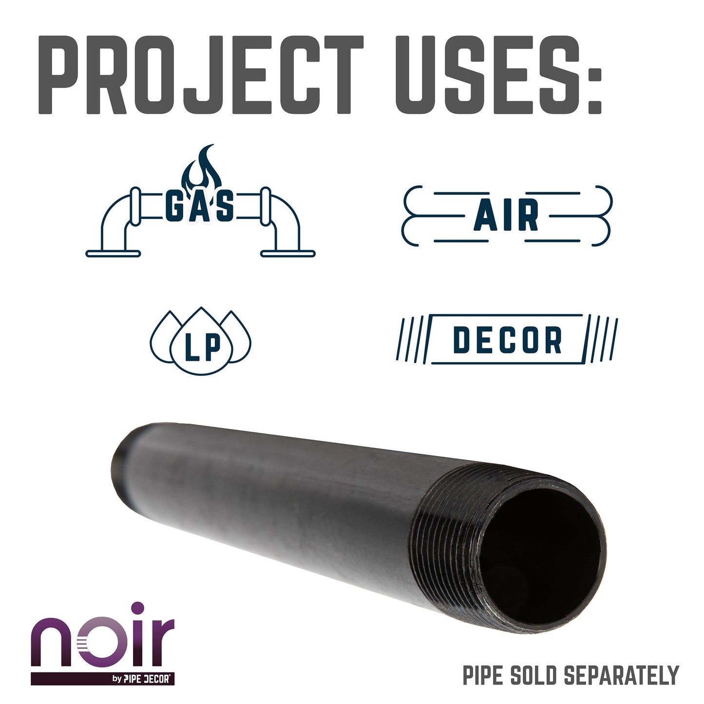 1/2 in. x 1 in. Prefinished Matte Black Pipe