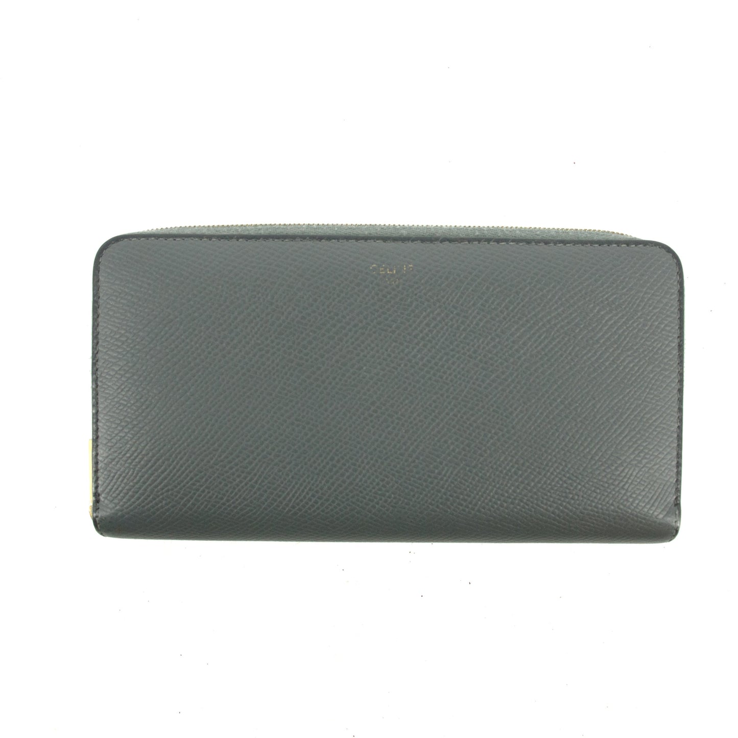 Celine Grey Leather Zippy Long Wallet #3821