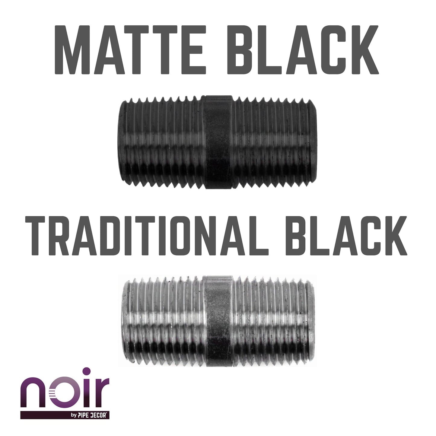 1/2 in. x 1 1/2 in. Prefinished Matte Black Pipe