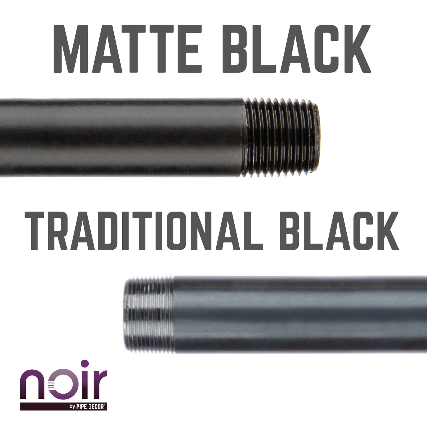 1/2 in. x 12 in. Prefinished Matte Black Pipe