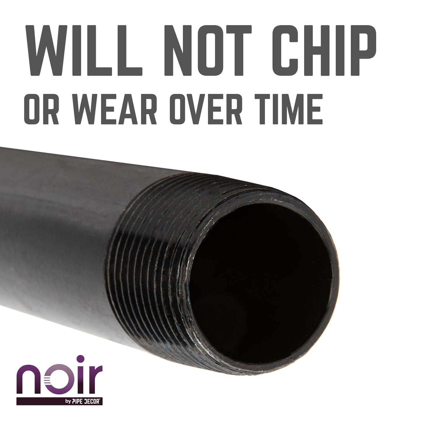 1/2 in. x 6 in. Prefinished Matte Black Pipe